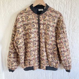 Vintage Robert Stock Silk Bomber Jacket Size Large